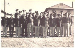  Fort Getty staff and faculty, about November 1945. Lieutenant Colonel Alpheus W. Smith is front and center, with Brigadier General B. M. Bryam, Assistant Provost Marshal, to his left (Jamestown Historical Society)