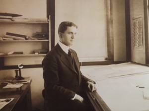 Edson Gallaudet at his office in Warwick in the 1920s (Ann Holst Collection)