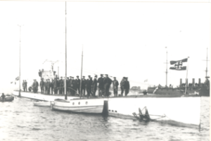 German sailors on board U-53 in Newport Harbor (Naval War College Museum)