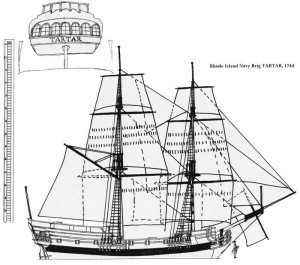 The Rhode Island Navy brig Tartar, 1744 (www.colonialnavy.org)