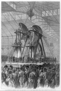 President Grant helps to start the Corliss engine at the Centennial Exhibition in Philadelphia, 1876