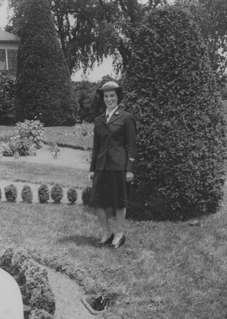 Marie Duggins in her WAVE uniform, having graduated from the Naval Training School at the Bronx, early 1944