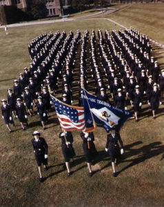 Navy WAVES marching at Hunter College during World War II